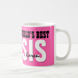 Mug Nom personnalisé PINK V01B de la meilleure SOEUR 