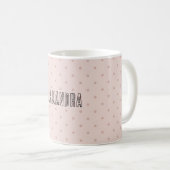 Mug Nom personnalisé points polka rose (Devant droit)