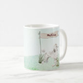 Mug Nom personnalisé Poodle blanc chien animal (Devant droit)