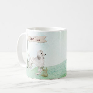 Mug Nom personnalisé Poodle blanc chien animal