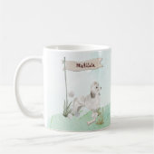 Mug Nom personnalisé Poodle blanc chien animal (Gauche)