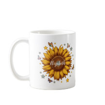Nom personnalisé pour fille rétro cadeau tournesol