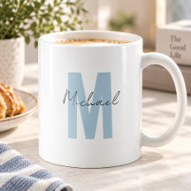 Nom personnalisé Premier Cool de monogramme bleu