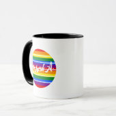 Mug Nom personnalisé Rainbow Design Gay pride LGBTQ Ca (Devant gauche)