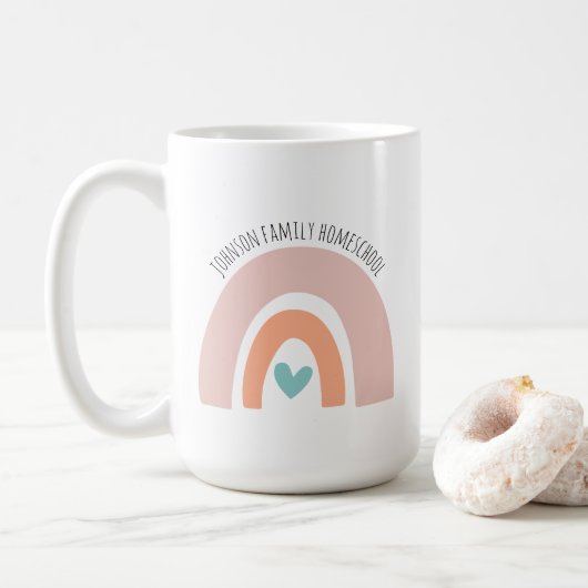 Mug Nom personnalisé Rainbow Homeschool (Avec donut)
