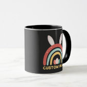 Mug Nom Personnalisé Rainbow Oeuf Bunny Oreille Mignon (Devant droit)