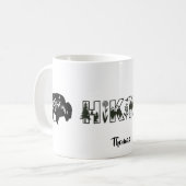 Mug Nom personnalisé randonneur nature bison N&B (Devant gauche)