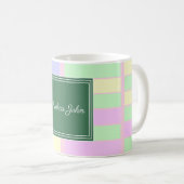 Mug Nom personnalisé rayé pastel (Devant droit)
