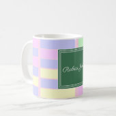 Mug Nom personnalisé rayé pastel (Devant gauche)
