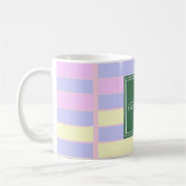 Mug Nom personnalisé rayé pastel (Gauche)