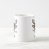 Mug Nom personnalisé Reindeer de Noël Beanie verte Bea (Centre)