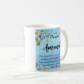Mug Nom personnalisé Rose bleu Message pour fille (Devant droit)