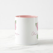 Mug Nom personnalisé Rose couleur d'aquarelle minimale (Centre)