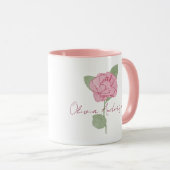 Mug Nom personnalisé Rose couleur d'aquarelle minimale (Devant droit)