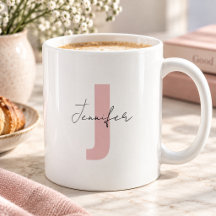 Nom personnalisé Rose rose pâle Lettre initiale él