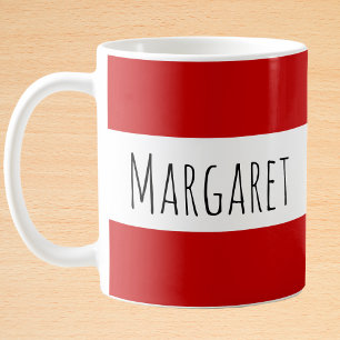 Mug Nom personnalisé rouge Personnalisé