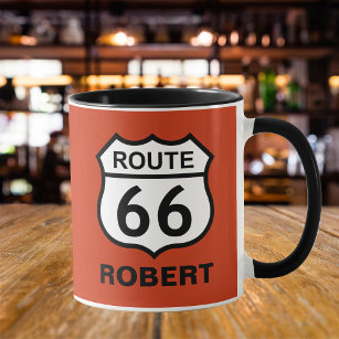Mug Nom personnalisé Route 66 Signer Café personnalisé