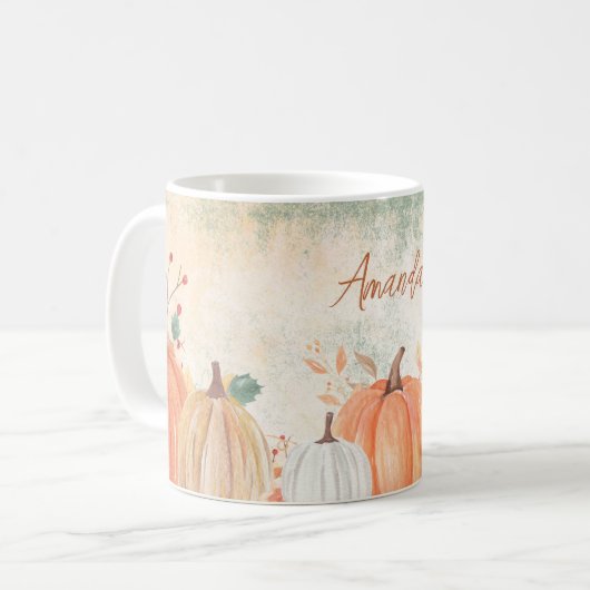 Mug Nom personnalisé Rustic Fall (Devant gauche)