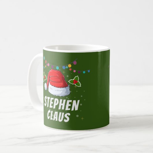 Mug Nom personnalisé Santa Hat Noël (Devant gauche)