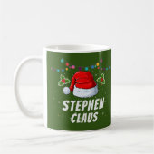 Mug Nom personnalisé Santa Hat Noël (Gauche)