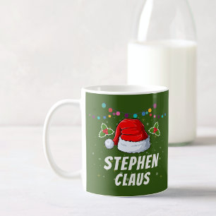 Mug Nom personnalisé Santa Hat Noël