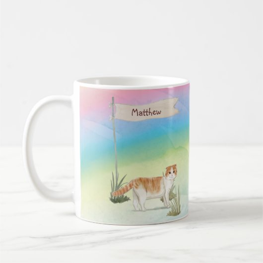 Mug Nom personnalisé Scottish Pold Cat Pet (Gauche)