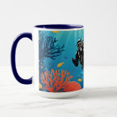 Mug Nom personnalisé Scuba Diver (Gauche)