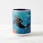 Mug Nom personnalisé Scuba Diver (Centre)