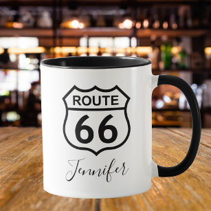 Mug Nom personnalisé Signature Route 66 Signet Café