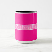 Mug Nom personnalisé Simple Hot Pink (Centre)