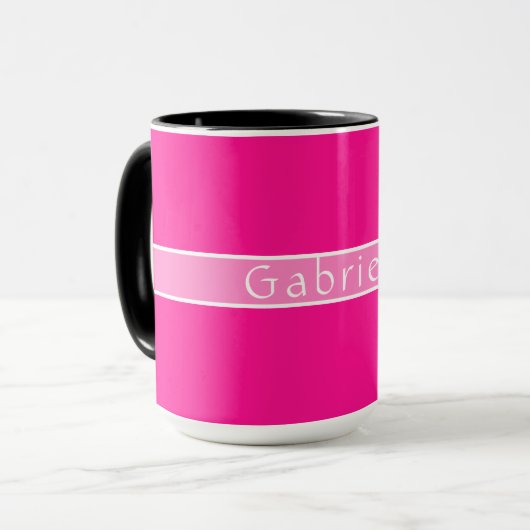 Mug Nom personnalisé Simple Hot Pink (Devant gauche)