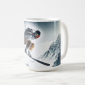 Mug Nom personnalisé Skier de montagne (Devant droit)
