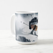 Mug Nom personnalisé Skier de montagne (Devant gauche)