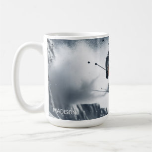 Mug Nom personnalisé Skier de montagne