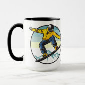 Mug Nom personnalisé SNOWBOARDER muettes (Gauche)