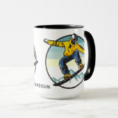 Mug Nom personnalisé SNOWBOARDER muettes (Devant droit)