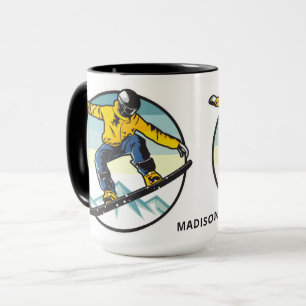 Mug Nom personnalisé SNOWBOARDER muettes