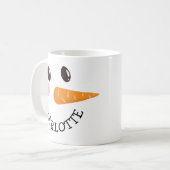 Mug Nom personnalisé Snowman Face Holiday Chocolat cha (Devant gauche)