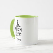 Mug Nom personnalisé ' Sorcière s'il vous plaît' (Devant gauche)