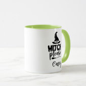 Mug Nom personnalisé ' Sorcière s'il vous plaît' (Devant droit)