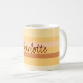 Mug Nom personnalisé Stylish Beige Stripes (Devant droit)