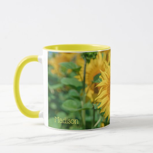 Mug Nom personnalisé Sunflower (Gauche)