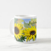 Mug Nom personnalisé Sunny Sunflower (Devant gauche)
