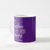 Mug Nom Personnalisé Sunshine Me Rendre Joyeux Violet (Devant gauche)