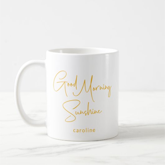 Mug Nom personnalisé Sunshine Morning Cute Moderne (Gauche)