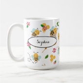Mug Nom personnalisé sur le motif Bumblebee mignon (Gauche)