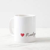 Mug Nom personnalisé Symbole de petit cœur rouge Cute  (Devant gauche)