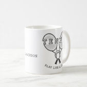 Mug Nom personnalisé TENNIS muettes (Devant droit)