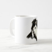 Mug Nom personnalisé texte Bordure Collie chien animal (Devant gauche)