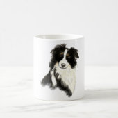 Mug Nom personnalisé texte Bordure Collie chien animal (Centre)